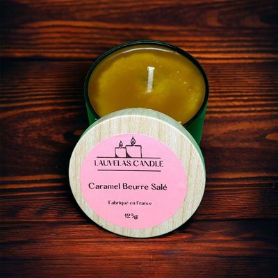 Bougie coulée caramel beurre salé, 125 g