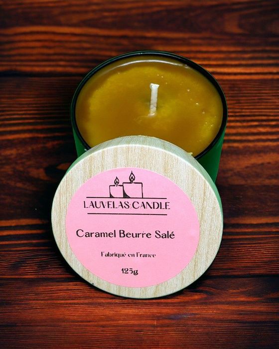 Bougie coulée caramel beurre salé, 125 g