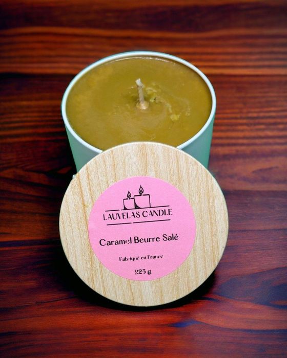 Bougie coulée caramel beurre salé, 225 g