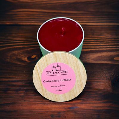 Bougie coulée cerise noire explosive, 225 g