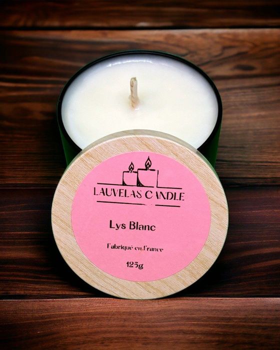 Bougie coulée lys blanc, 125 g