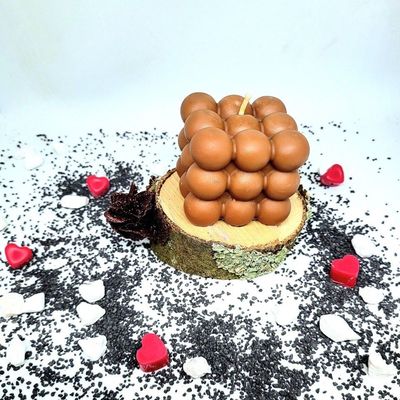Bougie grand bubble caramel beurre salé, 170 g