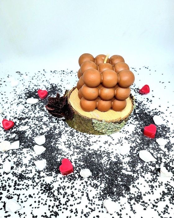 Bougie grand bubble caramel beurre salé, 170 g