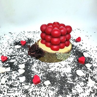 Bougie grand bubble cerise noire explosive, 170 g