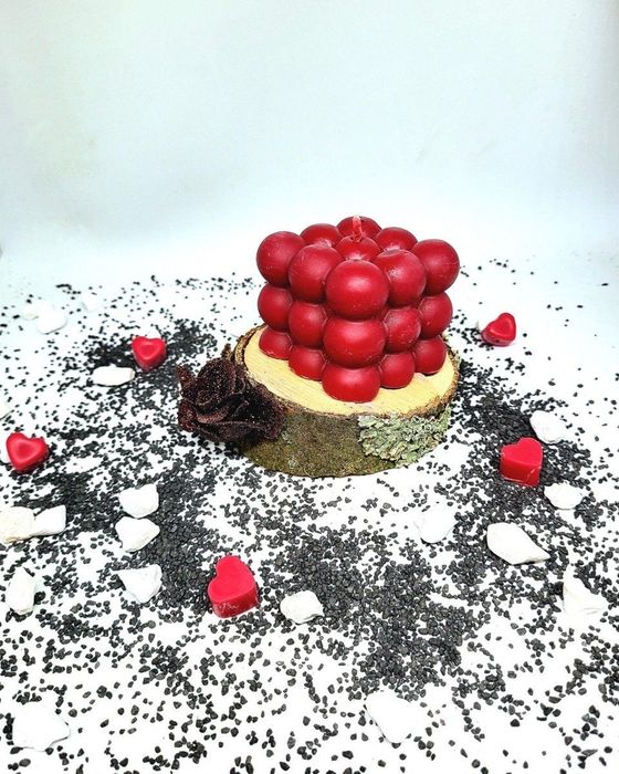 Bougie grand bubble cerise noire explosive, 170 g